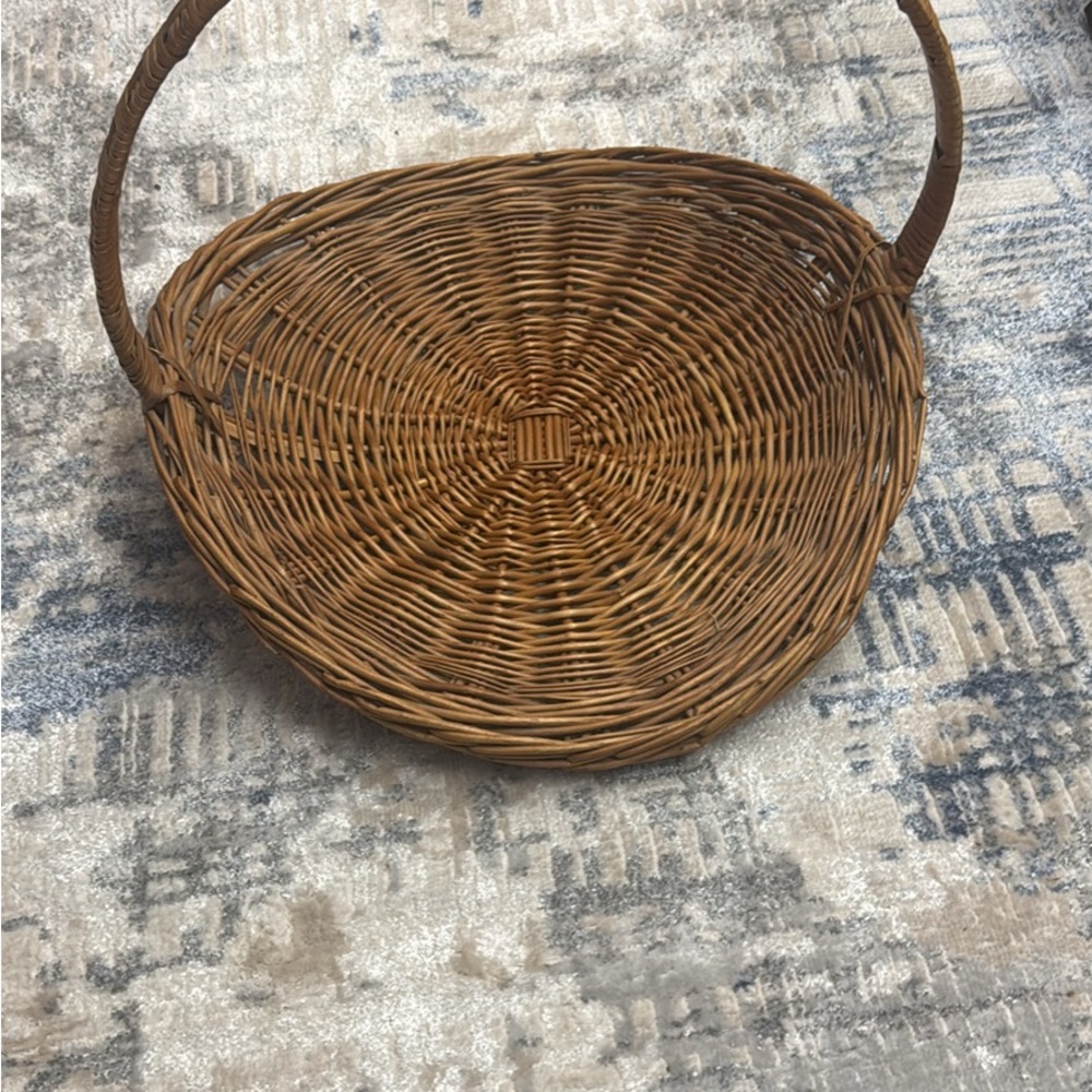 Rustic Woven Basket with Handle